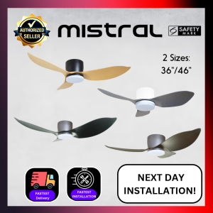 CHEAPEST INSTALL Mistral Solar 46" 3 Blades Ceiling Fan With 3-Tone LED Light And Remote Control