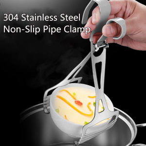 304 Stainless Steel Anti-Scald Bowl Clamp - Non-Slip Plate Grabber Steamed Dish Tray Lifter Heavy Duty Kitchen Tool for Hot Pots Bowls & Dishes