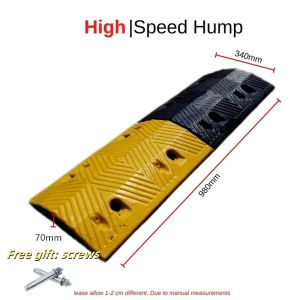 【COD】Rubber Cable Ramp Hose Cable Protector Ramp 2 Channels Black & Yellow Cable Hose Protector for Indoor Outdoor Covered Hump One Channel Wire Ground Ramp Pad 100*25*2.5cm