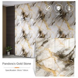 LUXELU PVC Miếng dán tường Không thấm nước Tự dính Miếng dán gạch lát sàn  30x60cm Gạch lát đá cẩm thạch Phòng khách phòng tắm