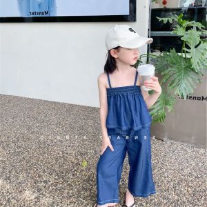 kyiibaby summer new children Korean style color stripe top nine minutes pants two-piece INSTAGRAM kybb098