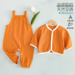 Baby a Cotton-like gauze summer thin two-piece set for girls summer childrens clothing breathable baby girl clothes 3 Set