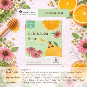 【2.9 million sold in Japan】SEIKATSU no KI Fruity Herbal Tea Echinacea Bear 10 Teabags Caffeine Free Japan