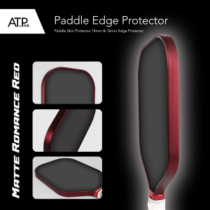 AT.PICK Matte Romance Red Pickleball Paddle Edge Protection Film / Racquet Side Tape / Full Length Paddle Protection