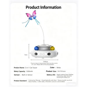 【🔥🔥SG SPOT】Automatic Interactive Cat Toy with Feather-Hide and Seek Electric Durable & Quiet Play