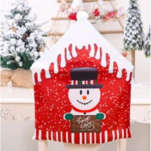 Christmas Chair Covers Santa Claus Xmas Cap Printed Seat Cover Home Party Dining Table Runner Decor