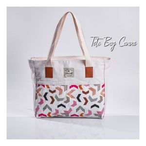 Carravelle Store tote bag kanvas / tas wanita totebag risleting bisa untuk tas belanja kuliah dan seminar landscape bisa custom sablon
