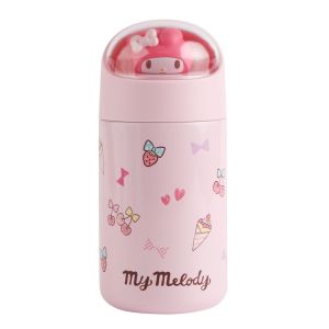 [SG Seller] Sanrio Cartoon Character Hello Kitty Melody Cinnamoroll Pompompurin Stainless Steel Vacuum Insulated Water Bottle Drink Thermal Flask
