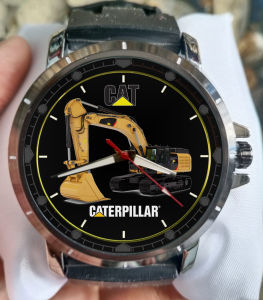 Jam Tangan Custom // JAM TANGAN STICKER CATERPILLAR EXCAVATOR // JAM TANGAN KEREN FULL ANALOG