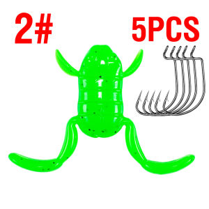 5PC Soft Frog 5/10g Floating Fishing Lure Artificial Frog Silicone Swimbait Topwater Casting Lure Plastic Kicking Frog Bait