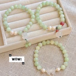 【discount store】New Style Xiuyan Bracelet For Women High-End Agate Pumpkin Bowknot Bear Bracelet Best Friend Student Jewelry HandString