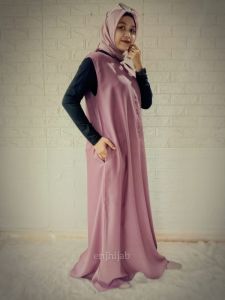 Inner Dress Sleeveless Tanpa Lengan Dres Busui Yukensi Polos Bahan Moscrepe Tidak Nerawang