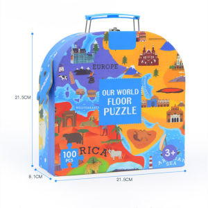 Mideer Wonderful World Map Jigsaw Floor Puzzle 100pcs with Gift Early Learning & Educational Toy Great Gift for Girls and Boys Age 3 and Above