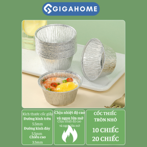 Set 10/20 Chén Giấy Bạc Lót Nồi Chiên Không Dầu Nướng Bánh Hàu GIGAHOME 343