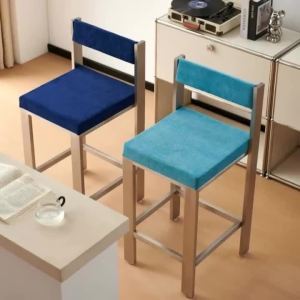 Sacesr Metallic Stools Ottomans Backrest Chair Square Bar Stool Hotel Chairs Single Person Seat Dining Ottoman Makeup Table Step Stool X2Z8B
