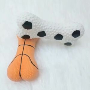 Interactive Pet Toy Bone Shape Pet Supplies Latex Basketball Football Bone Toy Resistant to Nibble and Bite Sound Relieving Boredom Dog Toy dog and cat activity toy chew and play toy