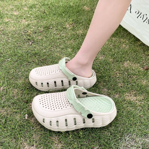 WomenS Summer New Outdoor Clog Sandals Non-Slip Thick-Soled Height-Increasing Soft-Soled Parent-Child Beach Closed-Toe Slippers