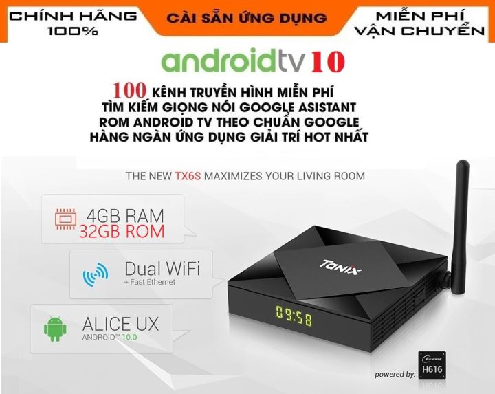 [HCM]Android Box TX6S Android TV 10 Allwinner H616 Ram 4GB Bộ nhớ trong ...