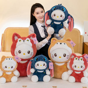 30/40cm Sanrio New Cute Cartoon KT Cat Plush Toy Childrens Cloth Dolls Childrens Sleeping Plushies Pillow Birthday Gift Doll