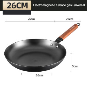 Konco Cast Iron pan Frying Pan Flat Pan Fried Steak Wok Uncoated Pot Kitchen Cookware for Gas Stove and Induction Cooker