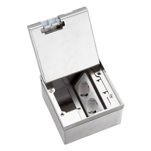 Embedded Stainless Steels Marble Floor Socket Box Waterproof Flat Floor Concealed Socket for Home and Office Use