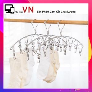 Móc Treo Đồ 10 Kẹp Inox - Móc Treo Quần Áo  Đồ Lót  Tất Vớ 10 Ghim Chống Trượt Chống Gió Móc Phơi Đồ Lót Đa Năng Có Khóa Chống Rơi Bằng Thép Chắc Chắn