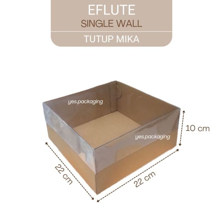 [22x22x10cm] EFLUTE MIKA Corrugated Box Dus Kotak Kemasan Cake Hampers ...