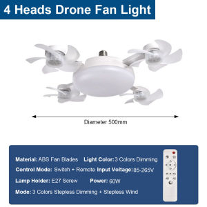 【COD + Local Seller】Ceiling Fan Light Ceiling Fan with Lights and Remote Foldable Ceiling Fan with Light 2 IN 1 LED Ceiling Fan Modern E27 Socket Fan Foldable for Bedroom Restaurant Kitchen Warehouse