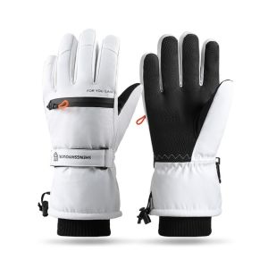 YOYO CHARMING Thicken Winter Ski Gloves Solid Color Plush Touch Screen Gloves Fashion Windproof Snowboard Gloves Girls
