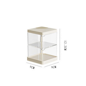 Rotating Storage Box Transparent Multi-Layer Beauty Egg Storage Rack Desktop Dust-proof Storage Box Multifunctional Small Item Organization Data Cable Storage Box