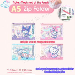 Licensed Sanrio Zip Bag Organizer Mesh Zipper Pouch File Folder A4 A5 Size