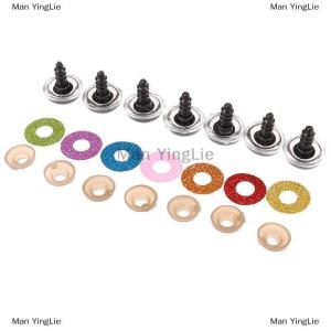 [COD] Man YingLie 10Sets 16MM Stuffed Toys Glitter Safety Eyes Nonwovens Washer Clear Doll Eyes