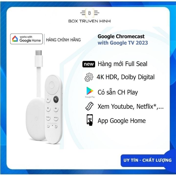 Google Chromecast 4K with Google TV, hỗ trợ Dolby Vision, ra lệnh giọng ...