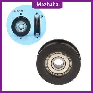 Mazhaha For Slide Door Window U Groove Roller Pulley 626 Bearing Steel Bearing Roller Injection-coated U-shaped Pulley Wheel