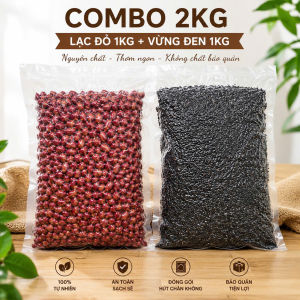 COMBO 2KG LẠC ĐỎ + VỪNG ĐEN HẠT NHỎ – ĐÓNG GÓI HÚT CHÂN KHÔNG