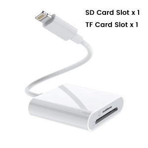 SD Card reader for iPhone iPadLightning to Micro SD / TF Memory Card Trail Game Camera Viewer Adapter for iPhone XS/Max/XR/X/8 Plus/8/7 Plus/7/6s/6Plus/5s iPad Mini/Air/Pro Plug & PlayNo App Required
