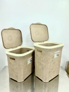 MULTI PURPOSE 2SIZE LAUNDRY BASKET WITH COVER