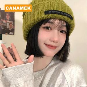 【CANAMEK】 Solid Color Hats Autumn Winter Warm Cap For Women Girls Simple Outdoors Warm Caps Fashion Versatile Daily Casual Caps Gifts