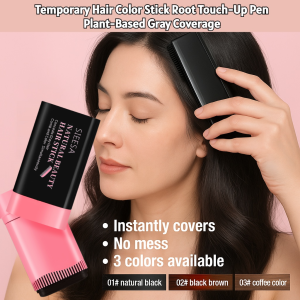 Temporary Hair Color Stick Root Touch-Up Pen Plant-Based Gray Coverage Waterproof And Sweat-Proof Hair Dye Comb Covering White Hair Hair Dye Stick Hide Bald Edges Hair Root