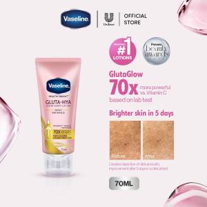 Vaseline Gluta-Hya Dewy Radiance Serum Burst Lotion 70ml - Daily Body Moisturizer 4D Hyaluron 70x Niacinamide