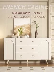 Storage Cabinet Cream Style Light Luxury Dining Cabinet Wine Cabinet Tea Cabinet Wall Mounted Storage Cabinet