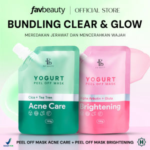 Rumah Cantik FAV Beauty Paket 2pcs Yogurt Peel Off Mask Acne Care Brightening Skin Barrier Firming | Masker Kelupas Kulit Wajah Berjerwat Kering Penuaan Dini Perawatan Skin Barrier Melembabkan Melembutkan Mencerahkan | Halal | BPOM | COD