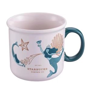 Starbucks Taiwan Anniversary Mermaid Wandering Mug Two-Tailed Mermaid Coffee Cup with Gift Box