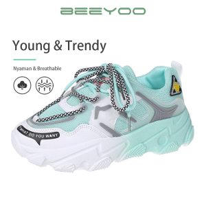 Beeyoo Sepatu Wanita Fashion Sepatu Sneakers Tali Model Korea Olahraga WD106