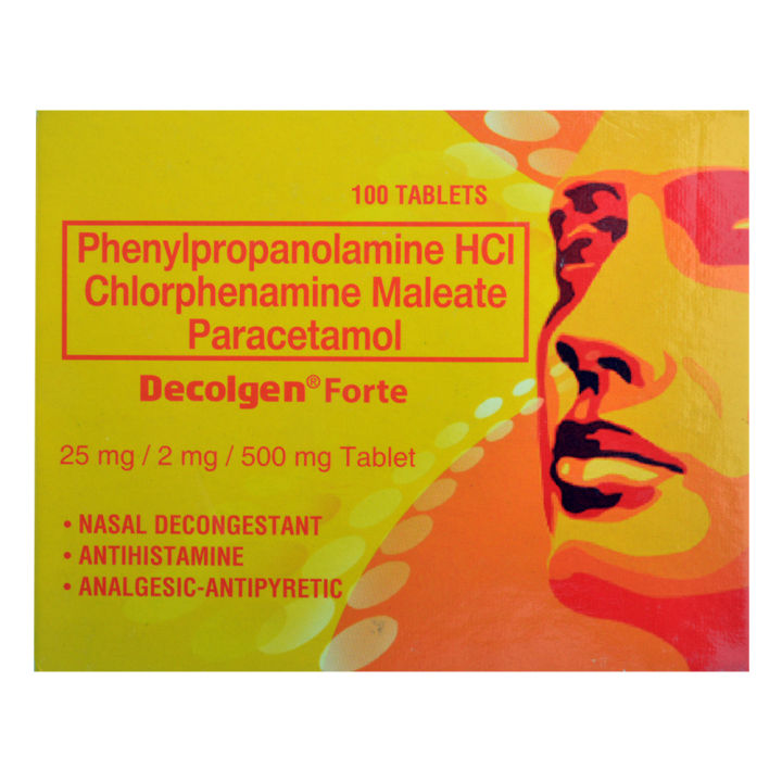 DECOLGEN Forte 500mg Tablet (sold per piece) for Coughs, gold & Flu ...