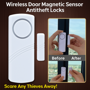 Wireless Door and Window Alarm Anti Theft Burglar Alert Sensor Rechargeable Home Security Loud Entry Alarm System