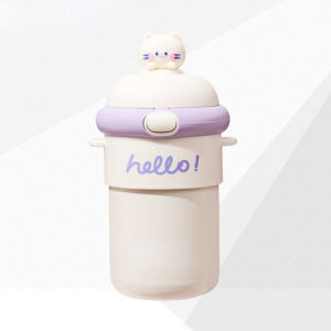 Portable Straw Cup Glass Water Bottle with Silicone Straw Leakproof Cute Cup Crossbody Cup Ins Girl Student
