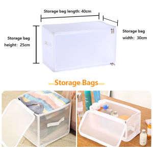 【✅SG stock】Foldable Transparent Storage Box Organizer / Plastic Container / Storage Box Cabinet
