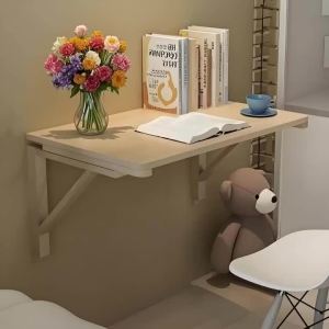 xpkQ Wall Mounted Folding Tables Rectangle Solid Wood Side Table Living Room Storage Rack Multifunction Desks Modern Home Furniture 4P7H5