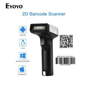 Eyoyo Cầm Tay 1D 2D Không Dây Máy Quét Mã Vạch 3-Trong 1 Qua BlueTeeth có dây USB mã vạch QR Scan Reader Cho Pdf417 ma trận dữ liệu UPC Tương Thích Máy Tính Xách Tay/PC/Android/iPhone IOS